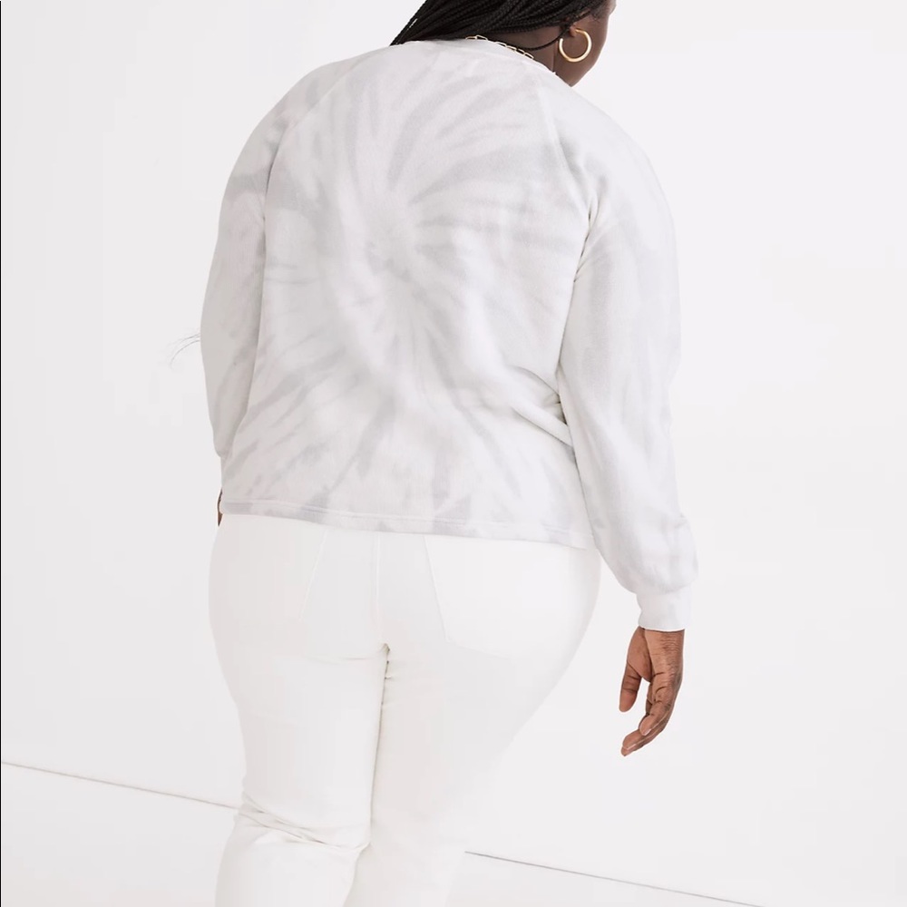MADEWELL Pullover Tie-Dye White Textured Sweatshirt - Picture 4 of 7